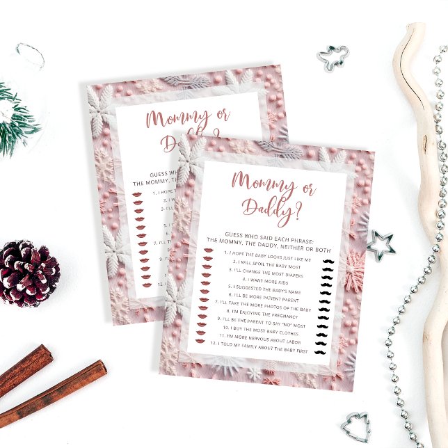 Lámina Juego de Baby Shower mami o papi con copas de niev (Subido por el creador)