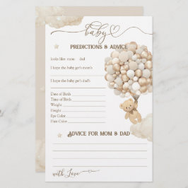 Lámina Juego de Baby Shower neutro con globos