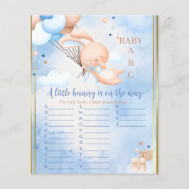 Lámina Juego de Baby Shower Niño Conejo Bebé