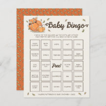 Juego de Baby Shower otoño de Baby Bingo