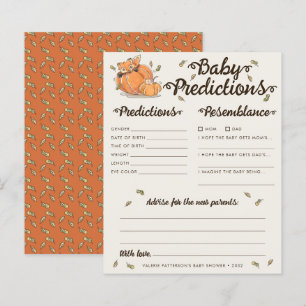 Lámina Juego de Baby Shower otoño para las predicciones d