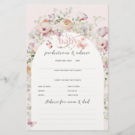 Lámina Juego de Baby Shower para Chica floral rosa Rubor 