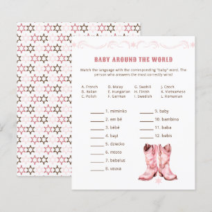 Lámina Juego de Baby Shower para chicas: bebé por todo el