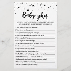 Lámina Juego de Baby Shower para Chistes bebés con respue