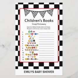 Lámina Juego de Baby Shower para coches de Carreras IMPRE