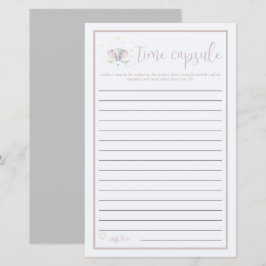 Lámina Juego de Baby Shower para elefantes de cápsulas de