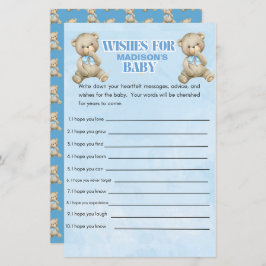 Lámina Juego de Baby Shower para los niños con oso person