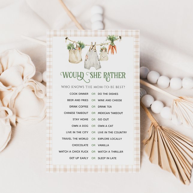 Lámina Juego de Baby Shower para mamá agricultora de cose (Subido por el creador)