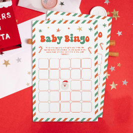 Lámina Juego de Baby Shower para Navidades de Bingo Bebé