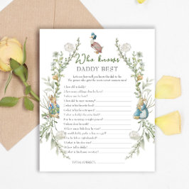Lámina Juego de Baby Shower Peter Rabbit Wildflower