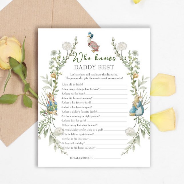 Lámina Juego de Baby Shower Peter Rabbit Wildflower (Subido por el creador)