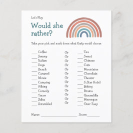 Lámina Juego de Baby Shower Prefiere Boicotear Arcoiris