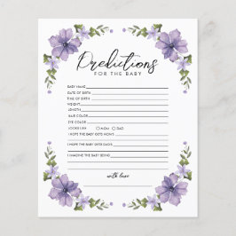 Lámina Juego de Baby Shower Purple Wildflower Predication