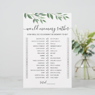 Lámina Juego de Baby Shower ¿Qué Preferiría Mamá?
