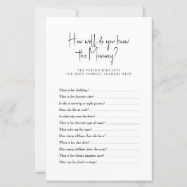 Lámina Juego de Baby Shower ¿Qué tan bien conoces a mamá?