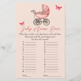 Lámina Juego de Baby Shower Race Baby Carrie