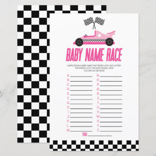 Lámina Juego de Baby Shower Race Race Race Race Car Name