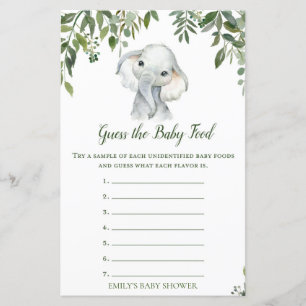 Lámina Juego de Baby Shower Safari Jungle Elephant IMPRES