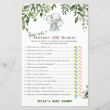 Juego de Baby Shower Safari Jungle Elephant IMPRES