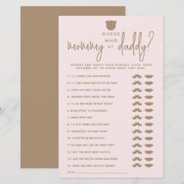 Lámina Juego de Baby Shower simple y minimalista