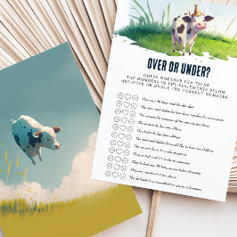 Lámina Juego de Baby Shower sobre o bajo Cow Blue Boy