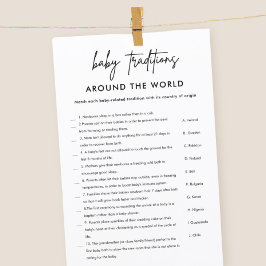 Lámina Juego de Baby Shower sobre tradiciones de bebés mi