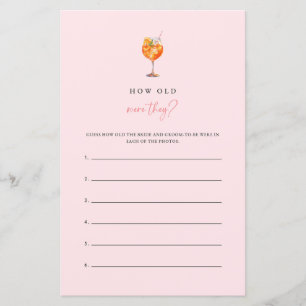Lámina Juego de Baby Shower: Spritz ¿Qué edad tenían?