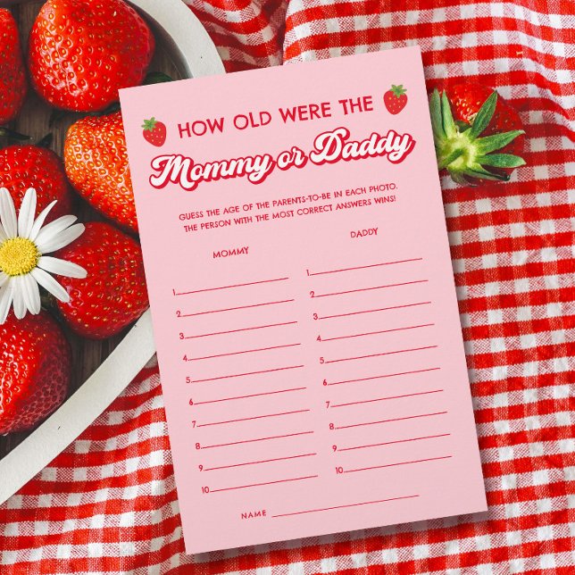 Lámina Juego de Baby Shower Strawberry Adivinen la edad m (Subido por el creador)