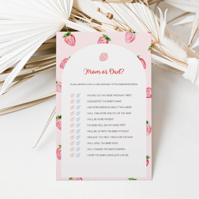 Lámina Juego de Baby Shower Summer Strawberry para mamá o (Subido por el creador)