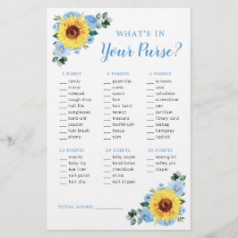 Lámina Juego de Baby Shower Sunflower Dusty Blue Floral P