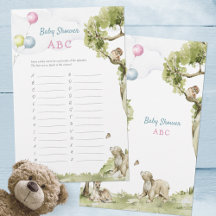Juego de Baby Shower Sweet ABC Names Bearly Wait
