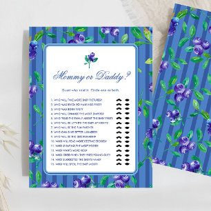 Lámina Juego de Baby Shower Sweet Blueberries mami o Dadd