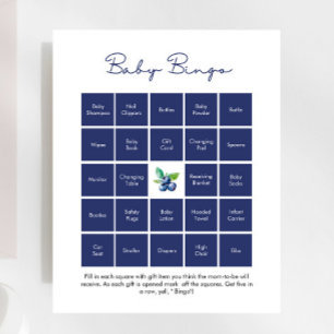 Lámina Juego de Baby Shower Sweet Blueberry Baby Bingo