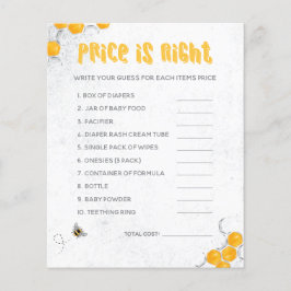 Lámina Juego de Baby Shower Sweet Honey Bee Yellow