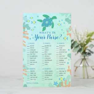 Lámina Juego de Baby Shower Turtle Under Sea Purse