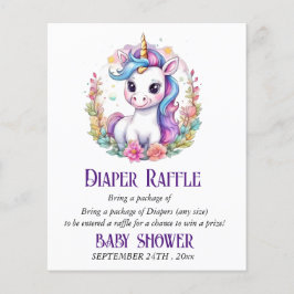 Lámina Juego de Baby Shower Unicorn Diaper Raffle
