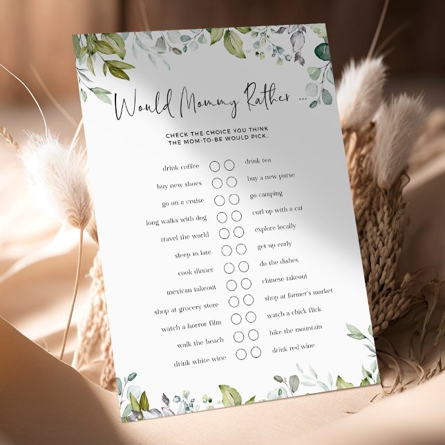 Lámina Juego de Baby Shower verde - ¿Mami preferiría? (Subido por el creador)