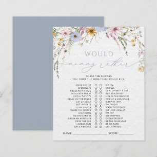 Lámina Juego de Baby Shower Watercolor Wildflowers