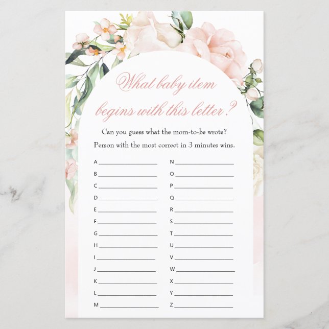 Lámina Juego de Baby Shower What baby Item Elephant (Anverso)