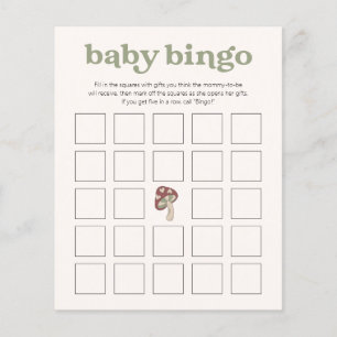 Lámina Juego de Baby Shower Whimsical Mushroom Bingo Gr