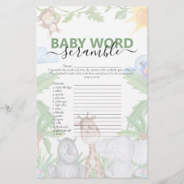 Lámina Juego de Baby Shower Wild One Safari