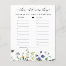 Juego de Baby Shower Wildflower Greenery