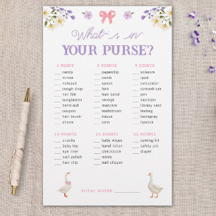 Lámina Juego de Baby Shower Wildflowers Geese Purse