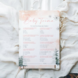 Lámina Juego de Baby Shower Winter Baby Trivia