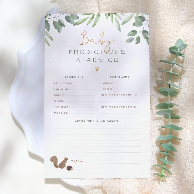 Lámina Juego de Baby Shower Woodland Predictions & Advanc (Subido por el creador)