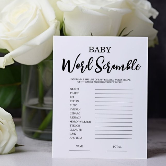 Lámina Juego de Baby Shower Word Scramble (Subido por el creador)