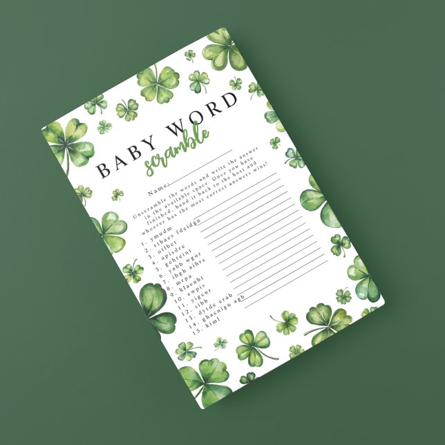 Lámina Juego de Baby Shower 'Word Scramble' de Shamrock (Subido por el creador)