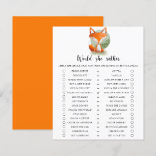 Lámina Juego de baby shower zorrito / ¿Qué preferiría?
