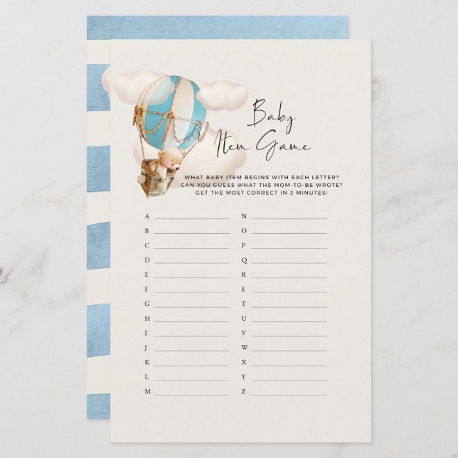 Lámina Juego de Bear Baby Shower - juego de artículos par (Anverso / Reverso)