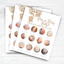 Lámina Juego de Bear Balloon Baby Shower Beer o Baby Bell